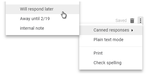 Gmail Canned Responses