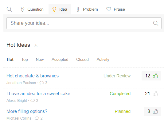 Customer Community Ideas
